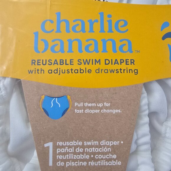 Charlie Banana Reusable Swim Diaper Large L 22-34 lbs Drawstring Baby Toddler - Picture 2 of 7